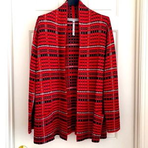 🔥HP🔥 Leo & Nicole Women’s Coat Petite M Red Black Blazer Heavy Bright NWOT